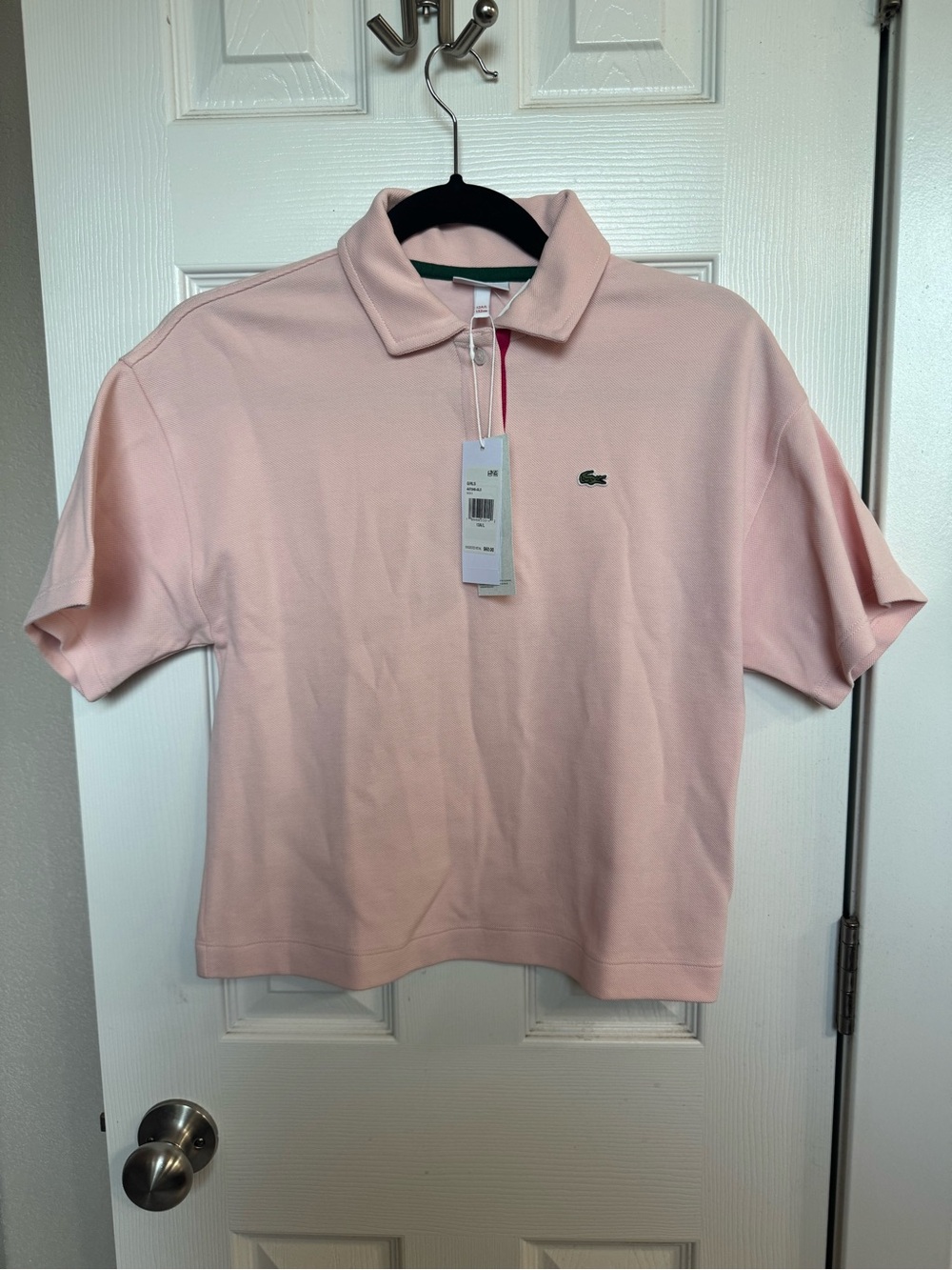 Lacoste Kids Light Pink Croc Polo